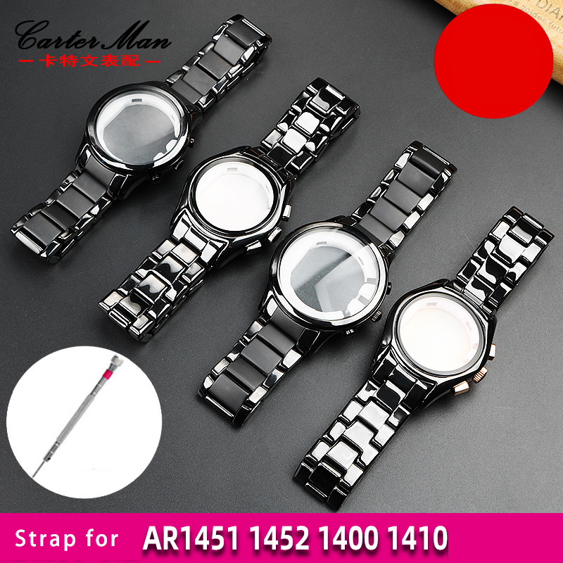 Men'S Accessories Armani - สายนาฬิกาเซรามิกสีดำสำหรับผู้ชาย AR1400 AR1452 AR1451 Armani AR1410สายรัดนาฬิกาข้อมือกำไลเซรามิก