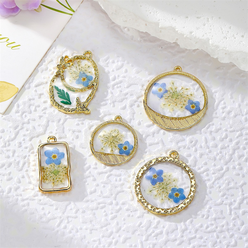 Men Accessories Locket - ลูกปัดโลหะรูปทรงหยดน้ำ ลายดอกไม้หลากสี 30 ชิ้น/ล็อต สไตล์ฤดูร้อน สำหรับทำเครื่องประดับ