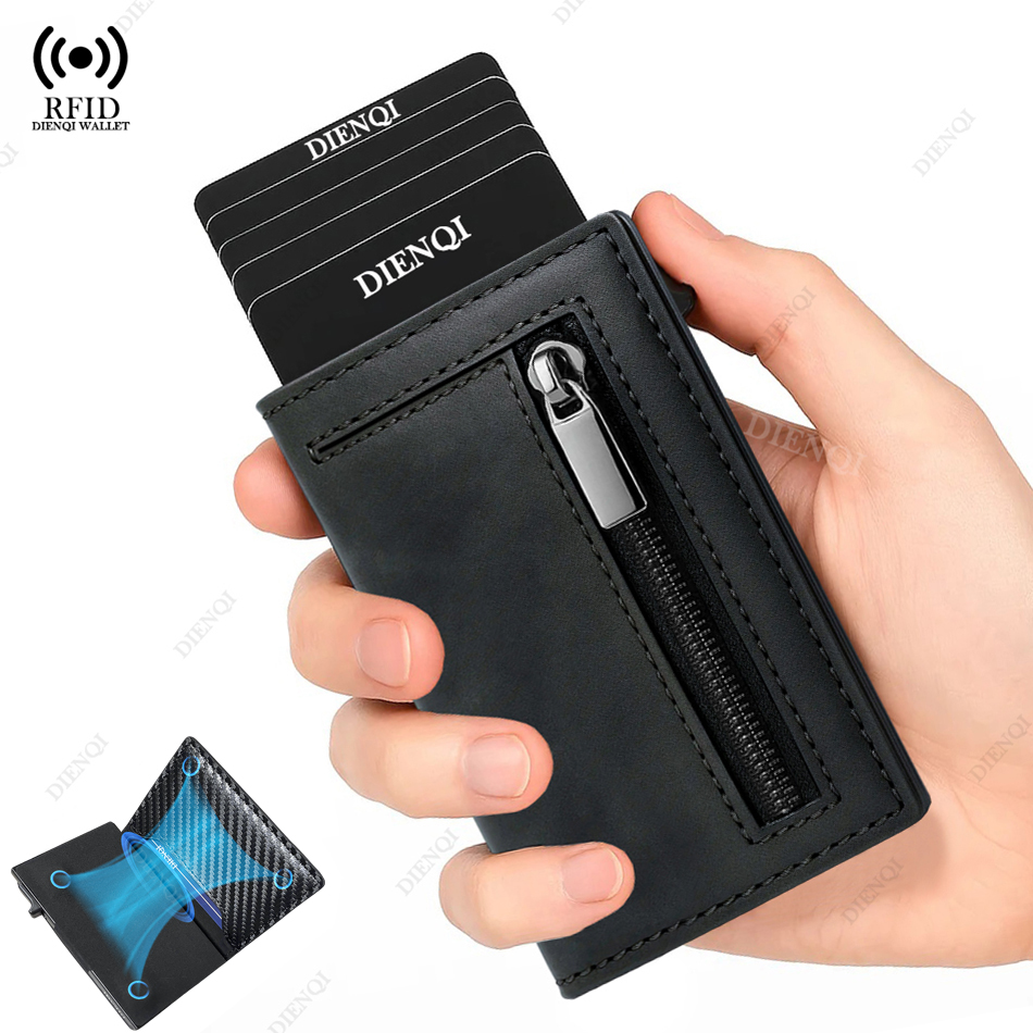 Card Case Minimalist - แม่เหล็กผู้ถือบัตรเครดิตหรูหรากระเป๋าสตางค์ผู้ชาย Rfid Blocking Pop Up Minimalist