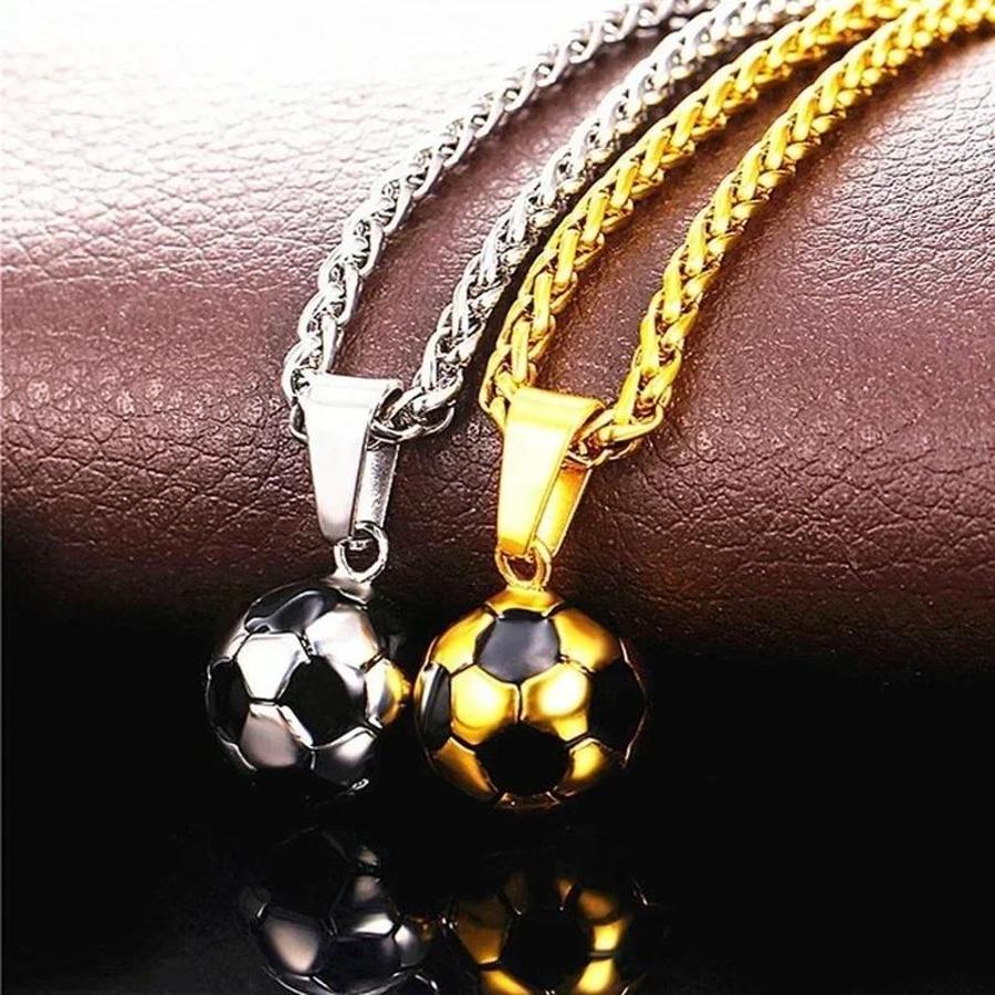 Men Accessories Ideas - 1 ชิ้น สร้อยคอรูปฟุตบอล ของขวัญสุดเท่ห์ ดีไซน์ทันสมัย ผลิตภัณฑ์กีฬา