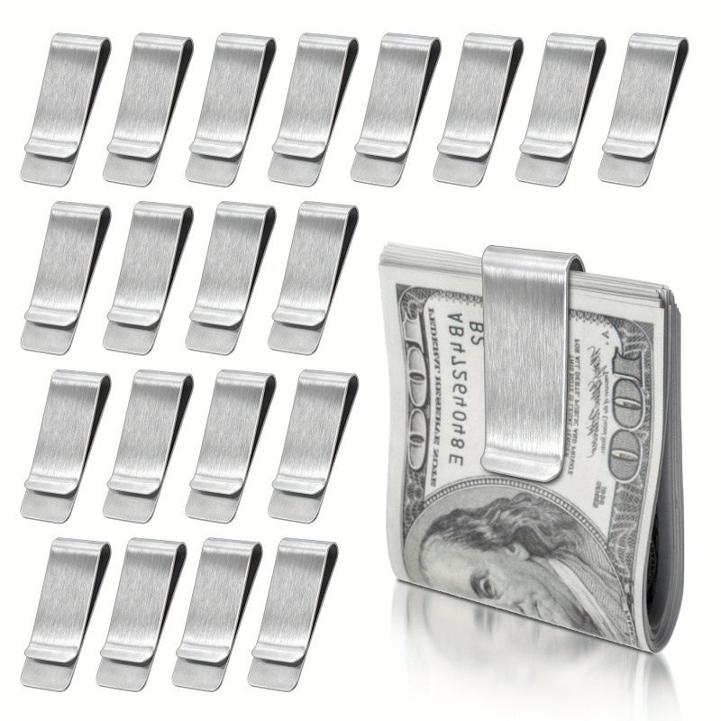 Card Case Minimalist - กระเป๋าสตางค์สแตนเลสสีเงินทรงบางสำหรับผู้ชาย 20 ชิ้น, ที่ใส่บัตรเครดิต, ที่ใส่เงินสดแบบมินิมอล