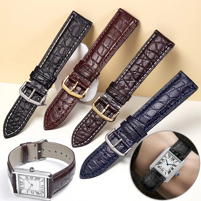 Men'S Accessories London - สายนาฬิกาหนังจระเข้สำหรับนาฬิกา Cartier Tank London Solo ขนาด