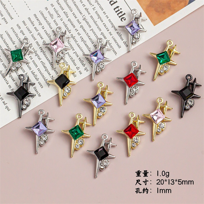 Men Accessories Locket - ขายส่ง 50 ชิ้น/ล็อตการ์ตูนรูปดาวรูปโลหะผสมลอยล็อกเกตชาร์ม DIY เครื่องประดับเครื่องประดับจี้