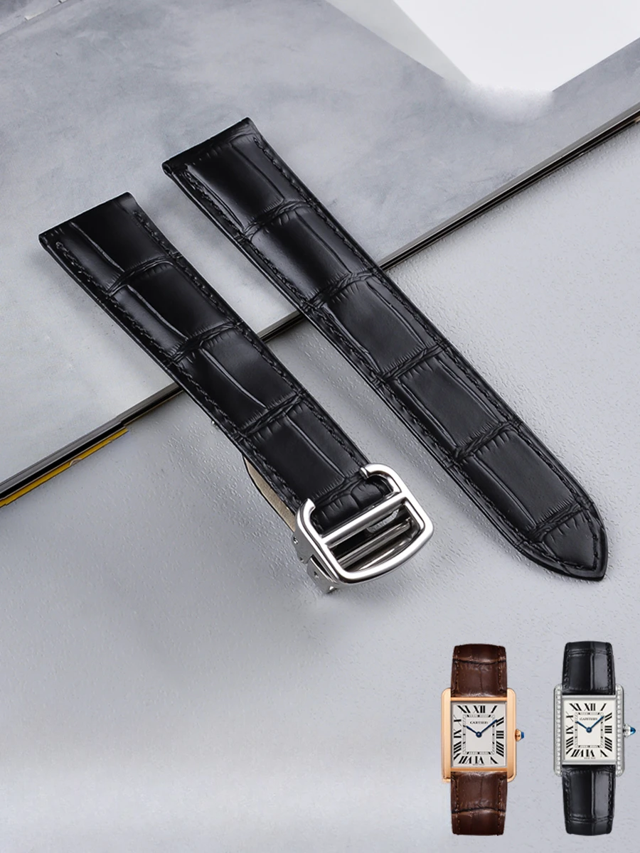 Men'S Accessories London - สำหรับ Cartier สายนาฬิกาข้อมือสีน้ำตาลสีดำผู้ชายผู้หญิงลายปมไม้ไผ่17 18 20 22มมถังหนังต้องลอนดอนอุปกรณ์เสริมแคลร์