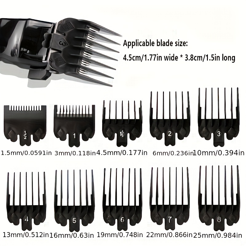 Men Accessories Guide - 10 ชิ้นพลาสติกสีดําผม Clipper หวีจํากัดสําหรับชายตัดผมผม Trimmer ตัดท่องเที่ยวสิ่งที่แนบมา