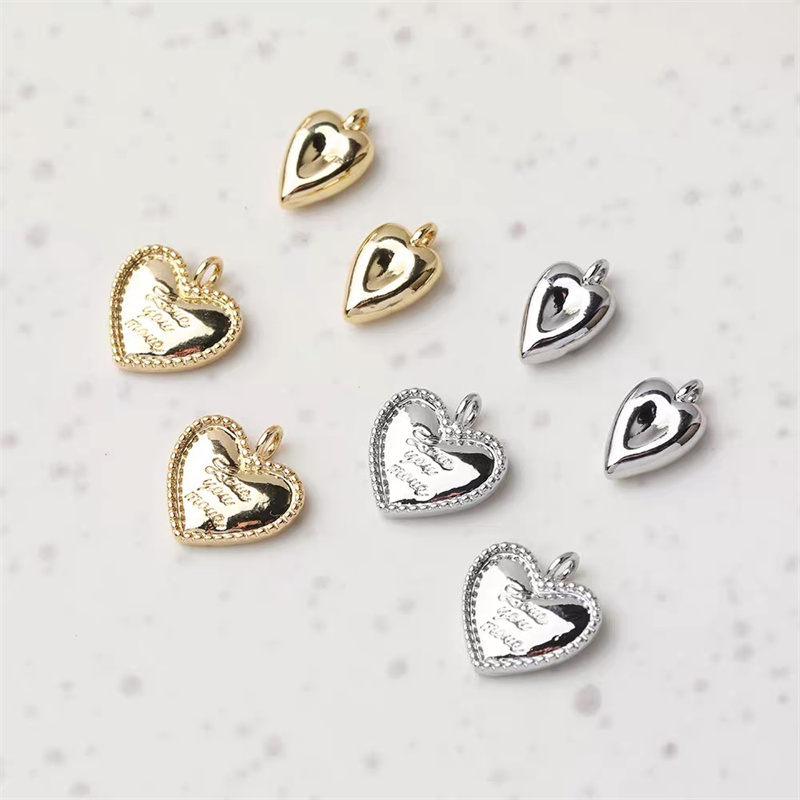 Men Accessories Locket - ขั้นต่ำในการสั่งซื้อ 30 ชิ้น/ล็อต ลูกปัดโลหะรูปหัวใจพิมพ์ลายการ์ตูนหลากสี สำหรับทำเครื่องประดับ DIY