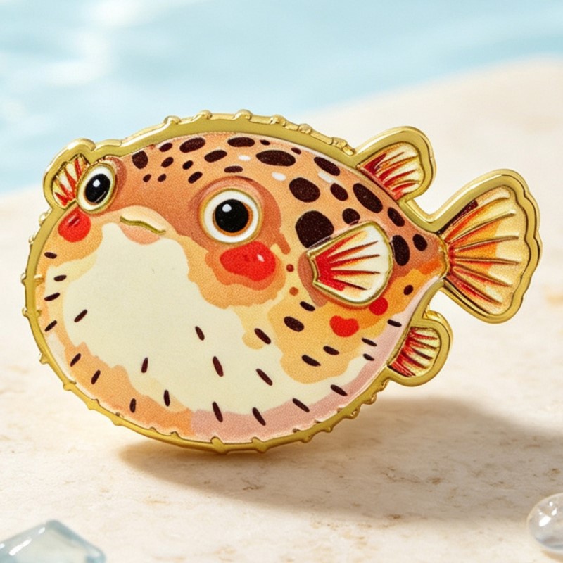 เข็มกลัดเคลือบลายสัตว์ทะเลสีสั - Lapel Pin Enamel บทวิจารณ์และราคา