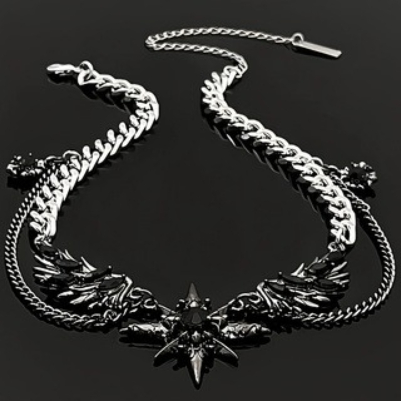 สร้อยคอปีกดาวสไตล์โกธิคดาร์กแบ - Men Accessories Singapore บทวิจารณ์และราคา