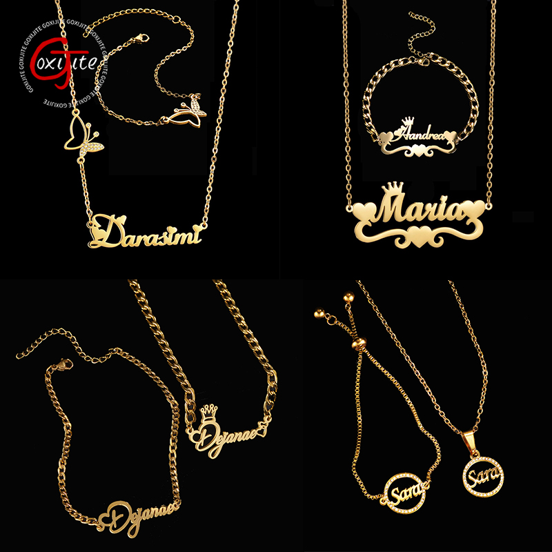 Goxijite ปรับแต่งชื่อสร้อยคอชุ - Men'S Accessories Jewelry Bracelet บทวิจารณ์และราคา