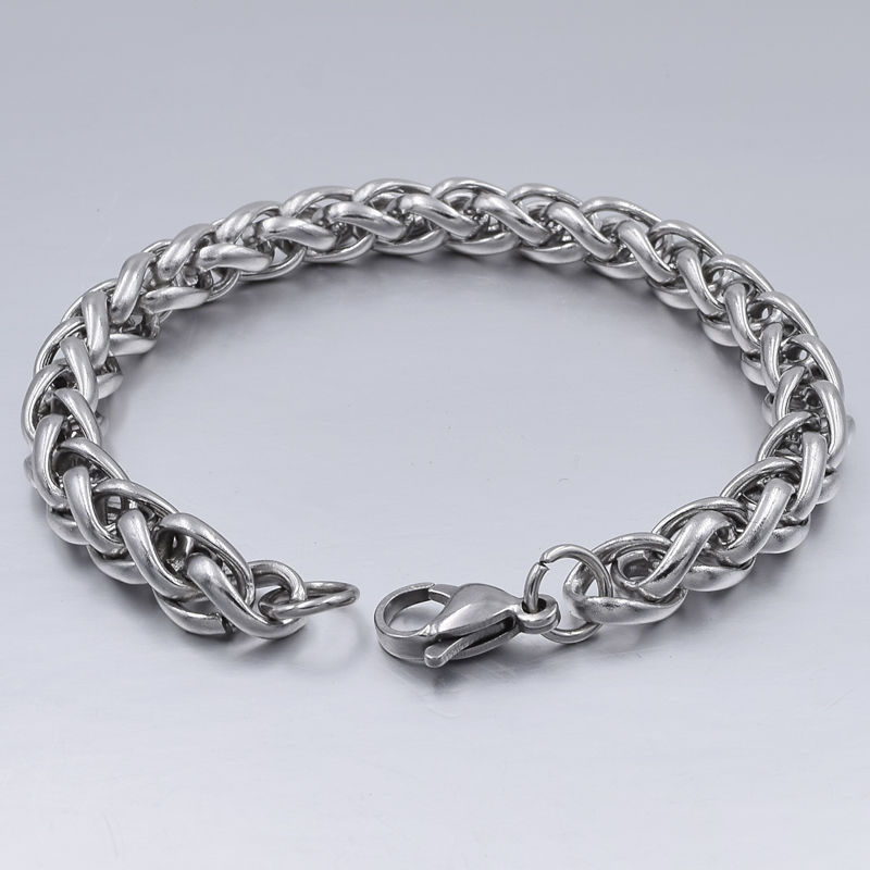 สร้อยข้อมือสแตนเลสสตีลแบบเกลีย - Men Accessories Singapore บทวิจารณ์และราคา