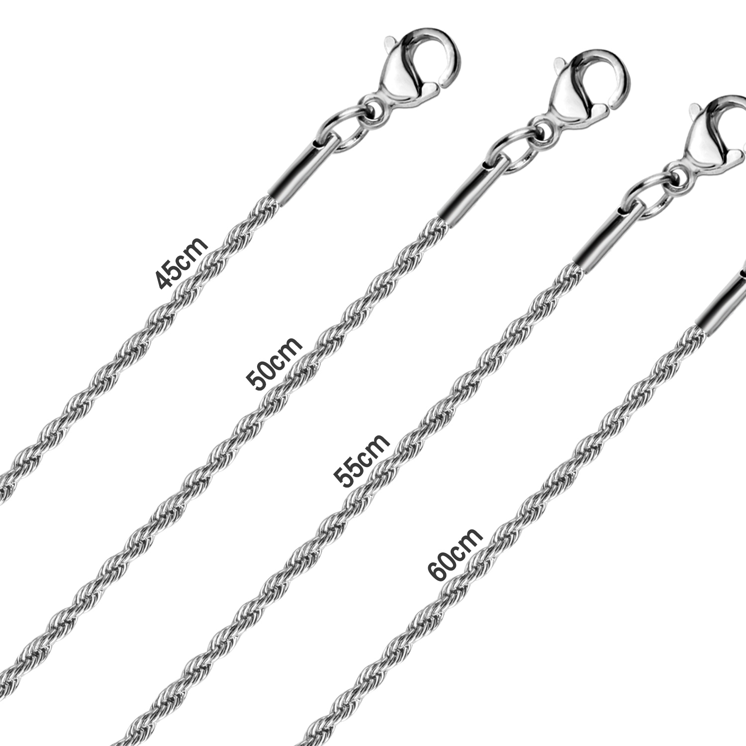 LUXUSTEEL 1 ชิ้นโซ่เชือกบิดเกล - Men Accessories Singapore บทวิจารณ์และราคา
