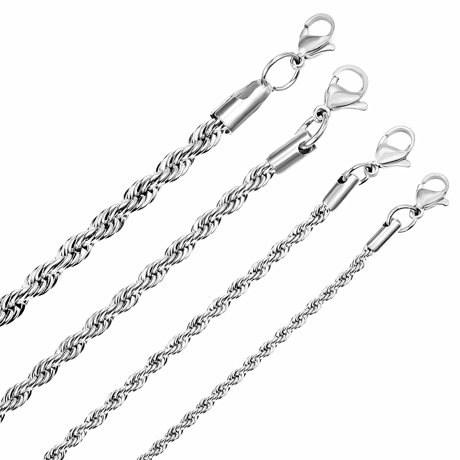 LUXUSTEEL 1 ชิ้นโซ่เชือกบิดเกล - Men Accessories Singapore บทวิจารณ์และราคา