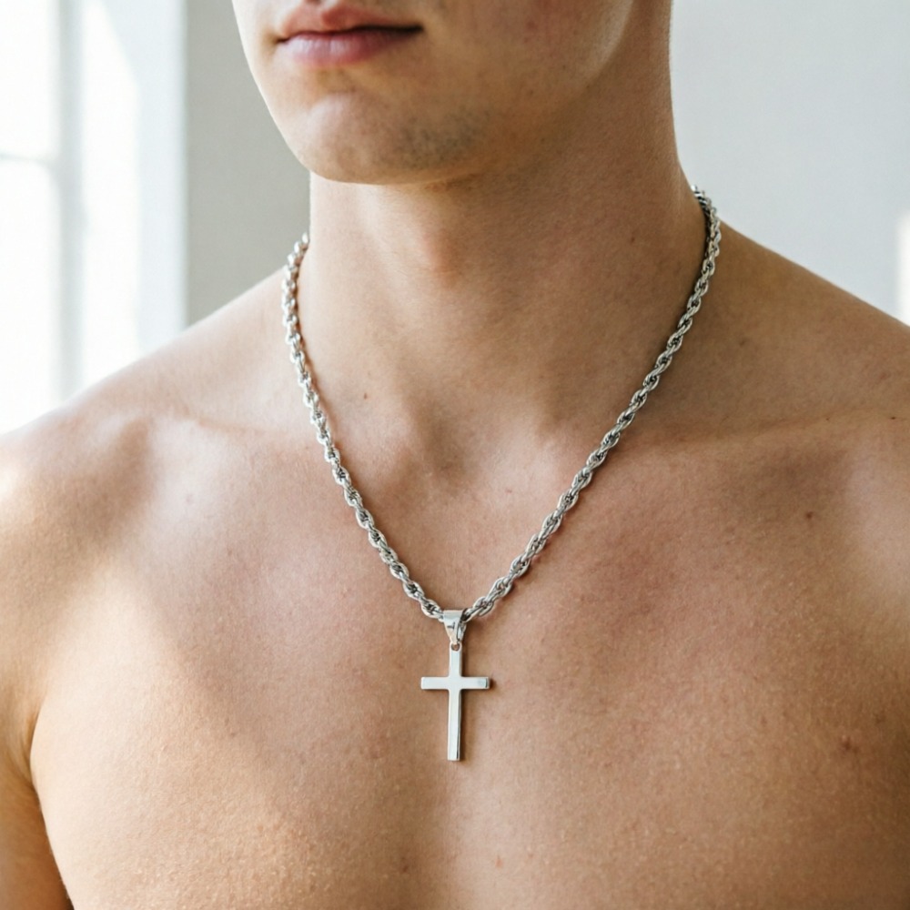 ใหม่แฟชั่นสร้อยคอจี้รูปกากบาทส - Men Accessories Singapore บทวิจารณ์และราคา