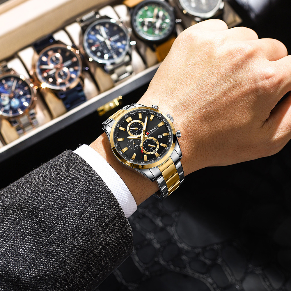 CURREN ลำลองควอตซ์โครโนสปอร์ตน - Men'S Accessories Jewelry Bracelet บทวิจารณ์และราคา