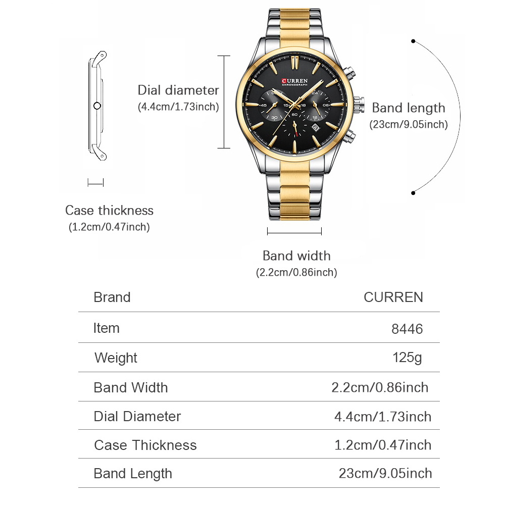 CURREN ลำลองควอตซ์โครโนสปอร์ตน - Men'S Accessories Jewelry Bracelet บทวิจารณ์และราคา