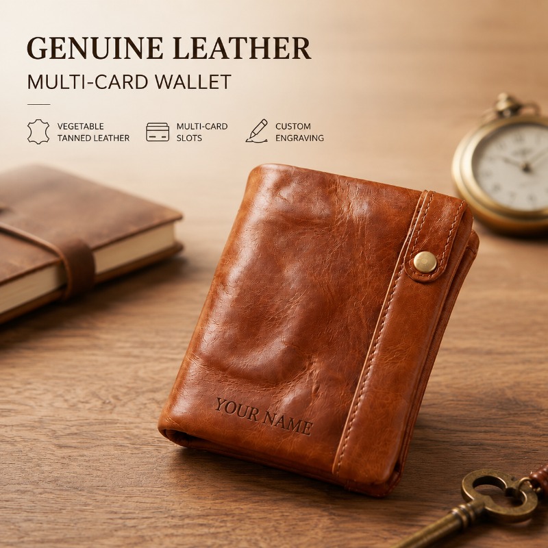 กระเป๋าสตางค์หนังแท้แบบสั้น ดี - Card Case Minimalist บทวิจารณ์และราคา