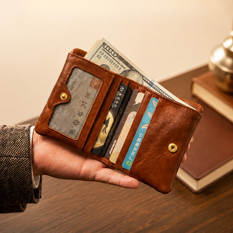 กระเป๋าสตางค์หนังแท้แบบสั้น ดี - Card Case Minimalist บทวิจารณ์และราคา