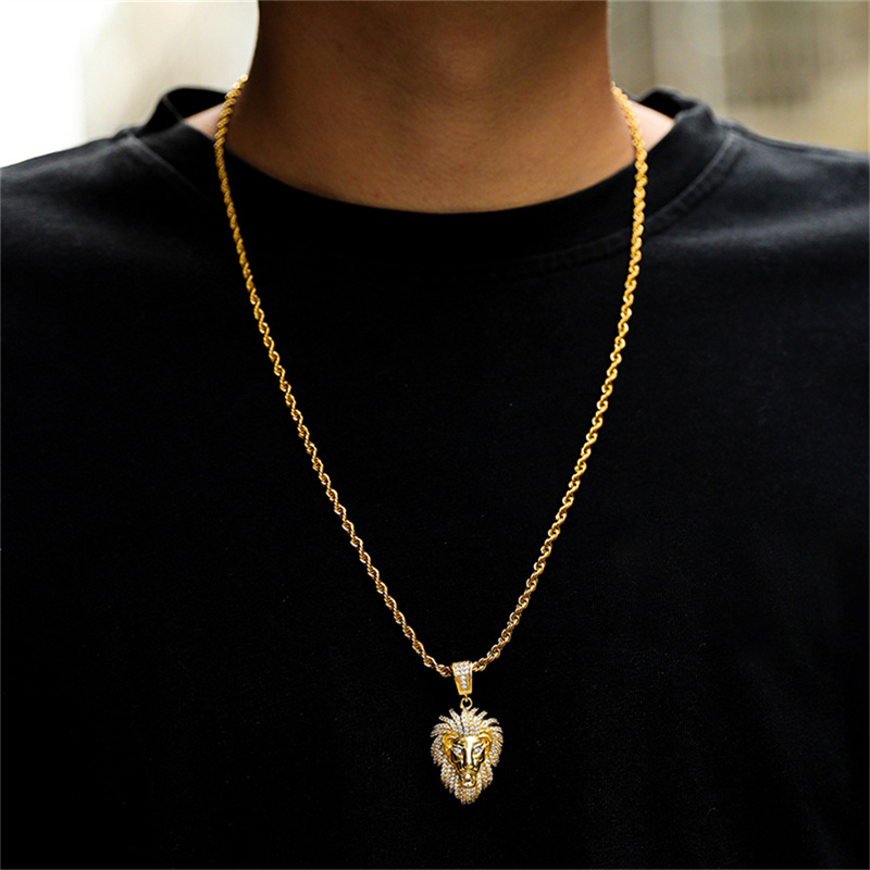 จี้รูปสิงโตประดับเพชรเทียม สร้ - Men Accessories Singapore บทวิจารณ์และราคา